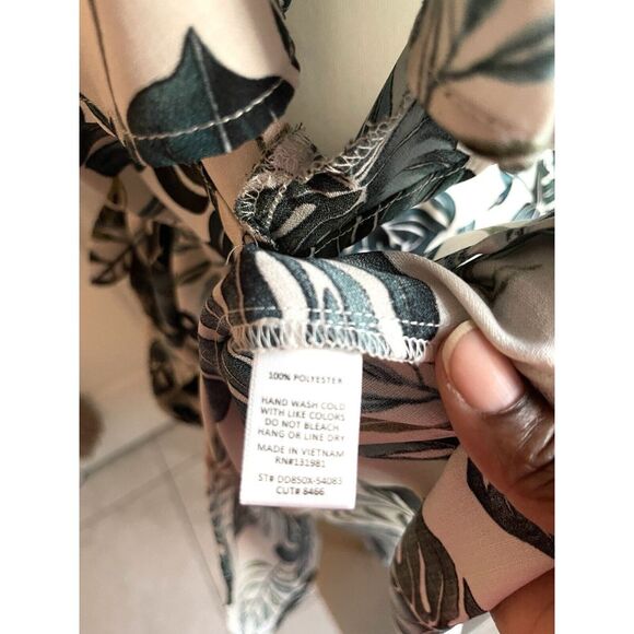 Corvia Women's Plus Size 20/22 Shirt Dress Palm Leaves Belted Lightweight - Picture 9 of 9